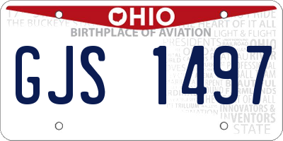 OH license plate GJS1497