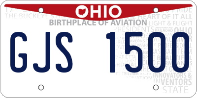 OH license plate GJS1500