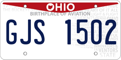 OH license plate GJS1502