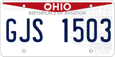 OH license plate GJS1503
