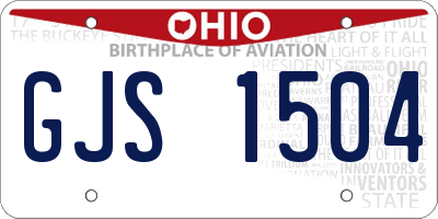 OH license plate GJS1504