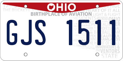 OH license plate GJS1511