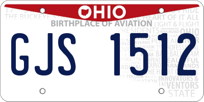 OH license plate GJS1512
