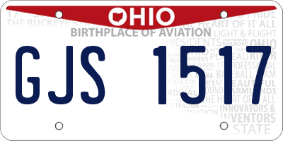 OH license plate GJS1517