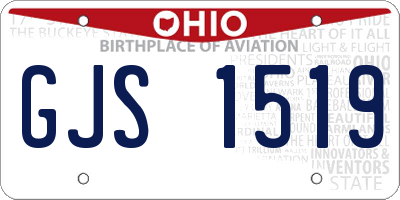 OH license plate GJS1519