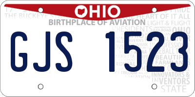 OH license plate GJS1523