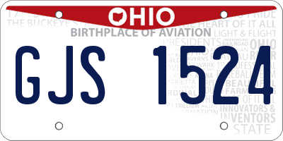 OH license plate GJS1524