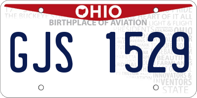 OH license plate GJS1529
