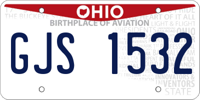 OH license plate GJS1532