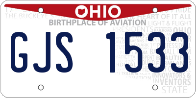 OH license plate GJS1533