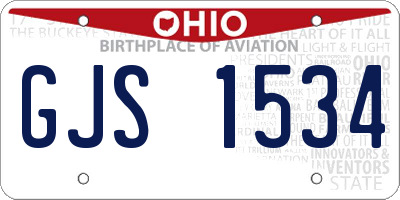 OH license plate GJS1534