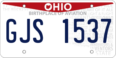 OH license plate GJS1537