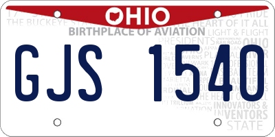 OH license plate GJS1540
