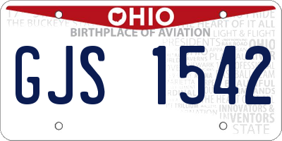 OH license plate GJS1542