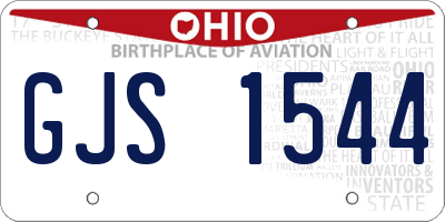 OH license plate GJS1544