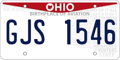 OH license plate GJS1546