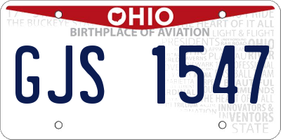 OH license plate GJS1547