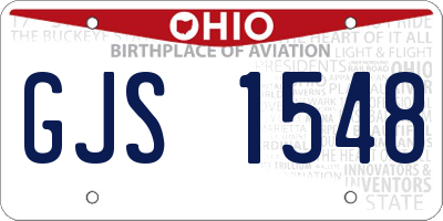 OH license plate GJS1548