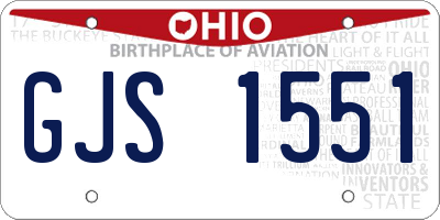 OH license plate GJS1551