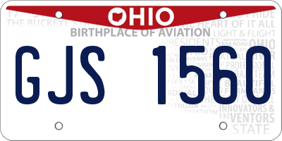 OH license plate GJS1560