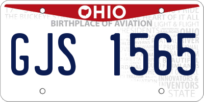 OH license plate GJS1565