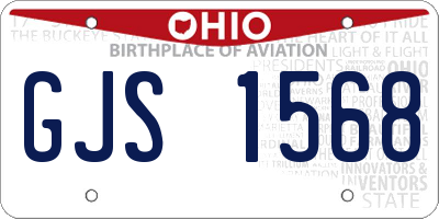 OH license plate GJS1568