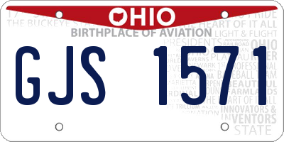 OH license plate GJS1571