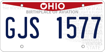 OH license plate GJS1577