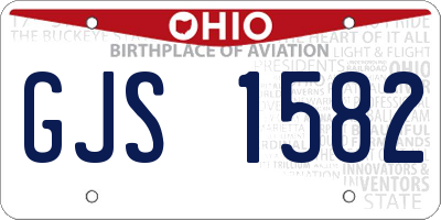 OH license plate GJS1582