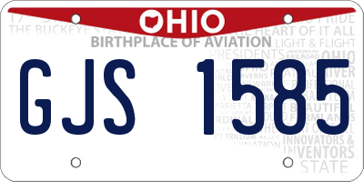 OH license plate GJS1585