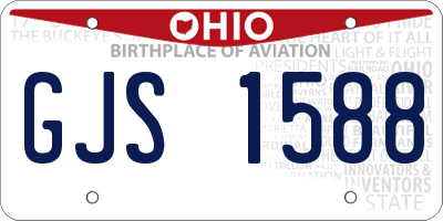 OH license plate GJS1588