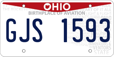 OH license plate GJS1593