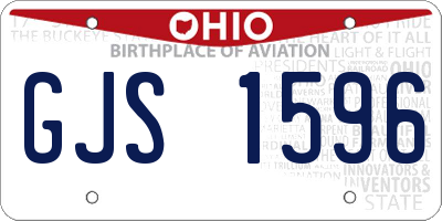 OH license plate GJS1596