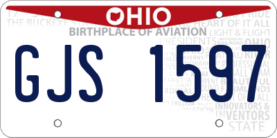 OH license plate GJS1597
