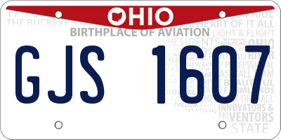 OH license plate GJS1607