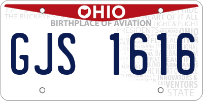 OH license plate GJS1616