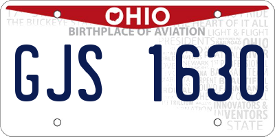 OH license plate GJS1630