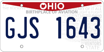OH license plate GJS1643