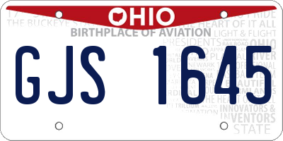 OH license plate GJS1645