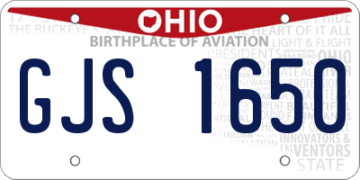 OH license plate GJS1650