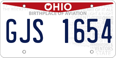 OH license plate GJS1654