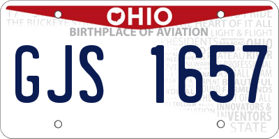 OH license plate GJS1657