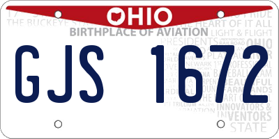 OH license plate GJS1672