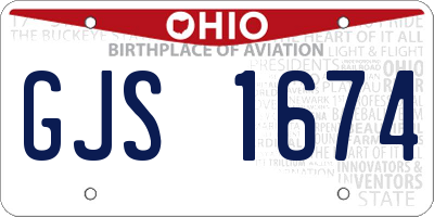 OH license plate GJS1674