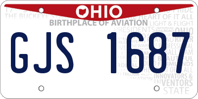 OH license plate GJS1687