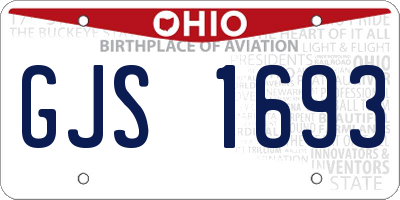 OH license plate GJS1693