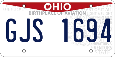 OH license plate GJS1694