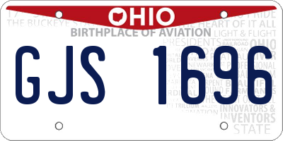 OH license plate GJS1696