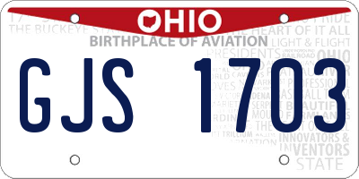 OH license plate GJS1703