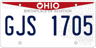 OH license plate GJS1705